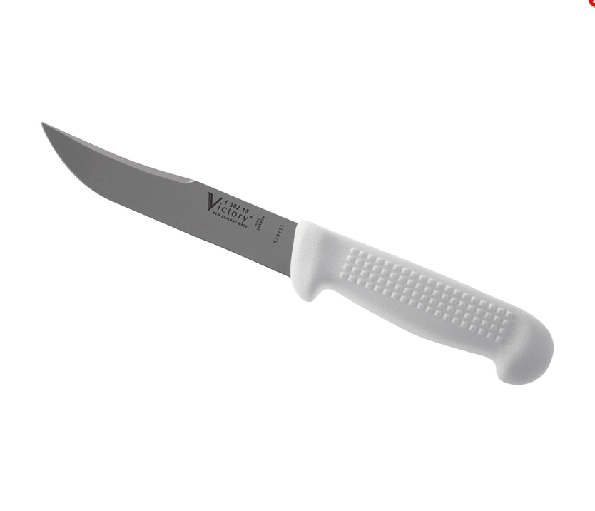 Victory Outdoor Knife 15cm One Knife WH Handle with carbon steel blade and white handle, ideal for outdoor use.