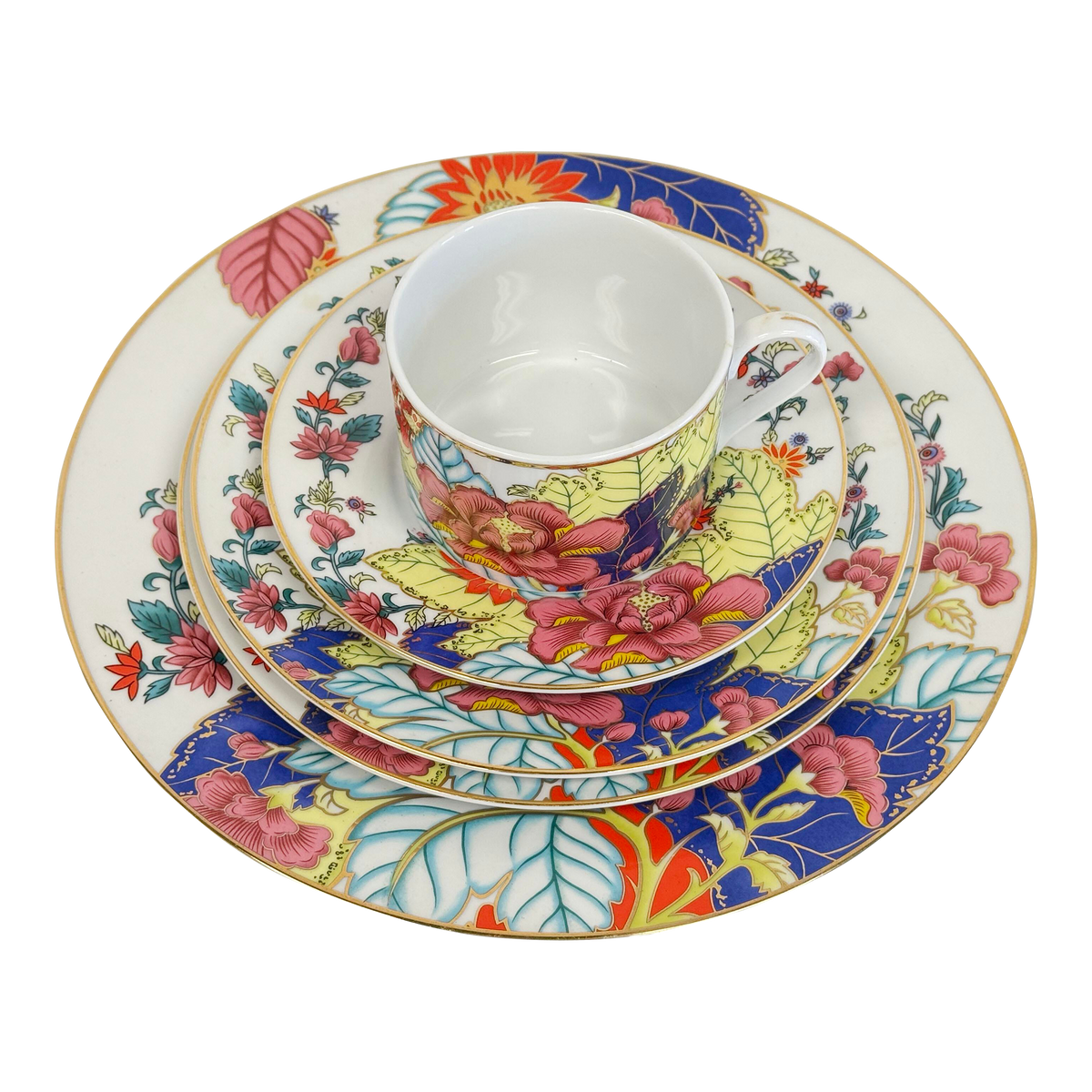 Vintage Tobacco Leaf Imperial Leaf China 5 Piece Place Setting