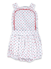 Margaux Bubble - Navy and Red Swiss Dot
