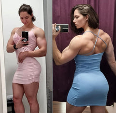When a female bodybuilder wears a dress : r/pics