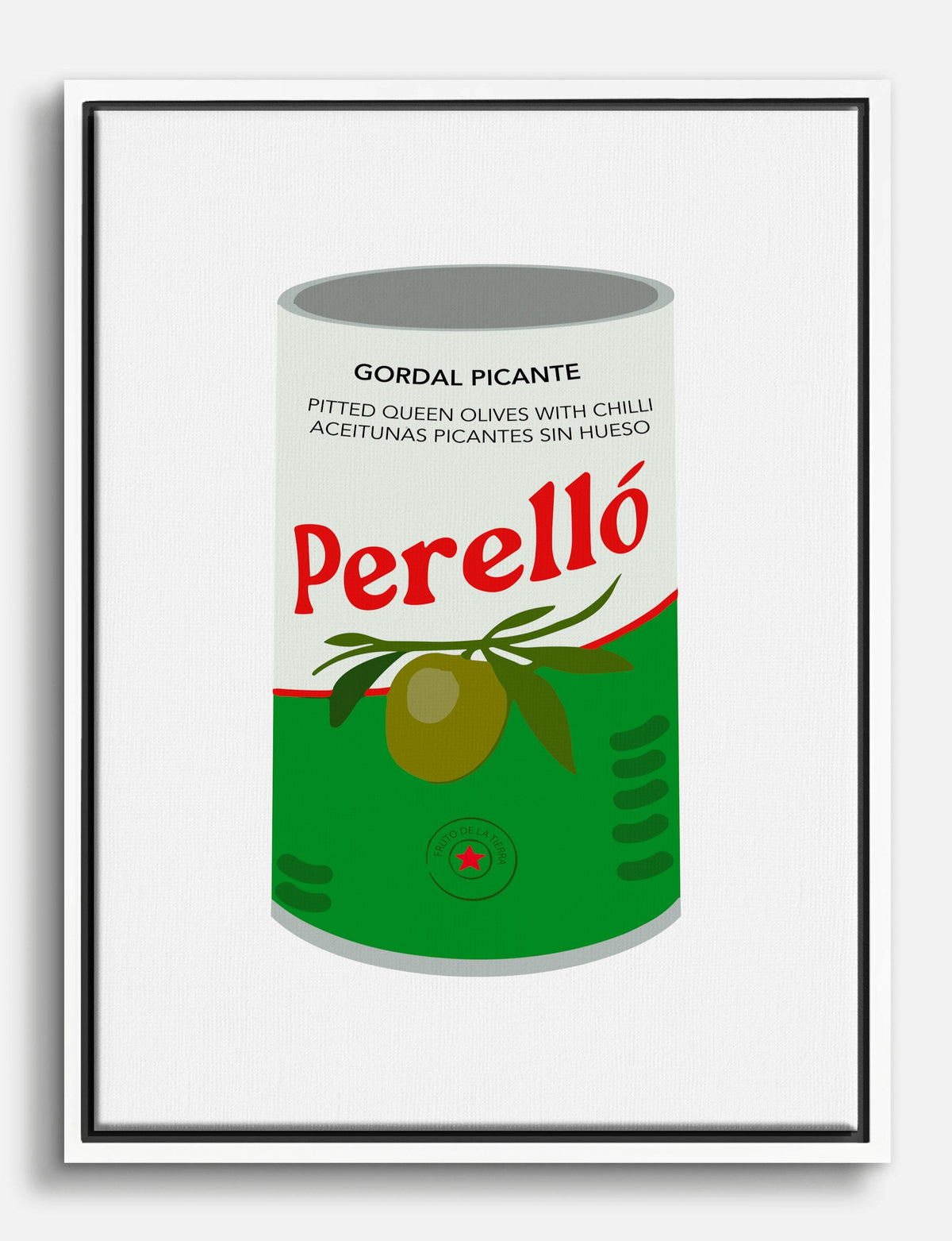 Spicy Olive Delight Canvas Print White