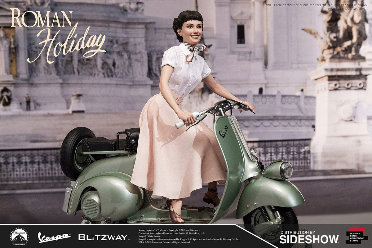 BLITZWAY - Vacanze Romane (Roman Holiday) - Princess Ann (Audrey Hepburn) & 1951 Vespa 125 - Statue 1:4