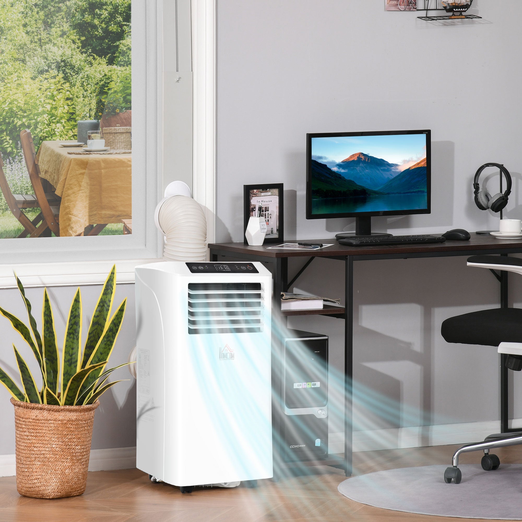 1080W Portable Air Conditioner - Remote Control, Timer, Dehumidifying, Ventilation Functions with LED Display - Efficient Cooling for Home and Office Use