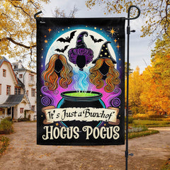 Hocus Pocus Halloween Three Witches It's Just a Bunch of Hocus Pocus Flag