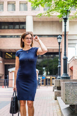 Pretty Teacher Wearing Short Dress Stock Photos