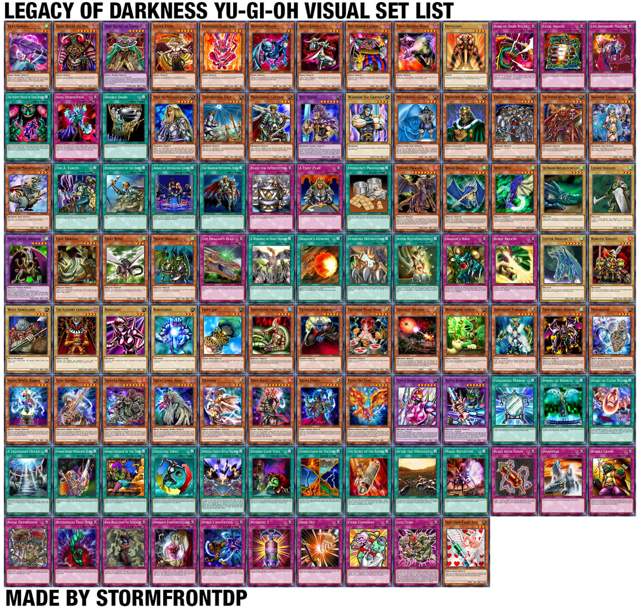 Yu-Gi-Oh Legacy of Darkness (LOD) Set List by Stormfrontdp on DeviantArt